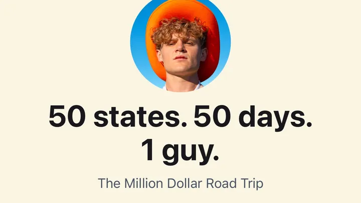 Ryan Trahan Donation Page and 50 States in 50 Days Challenge